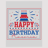 Festive Birthday America DTF Transfer - Patriotic Cake Design